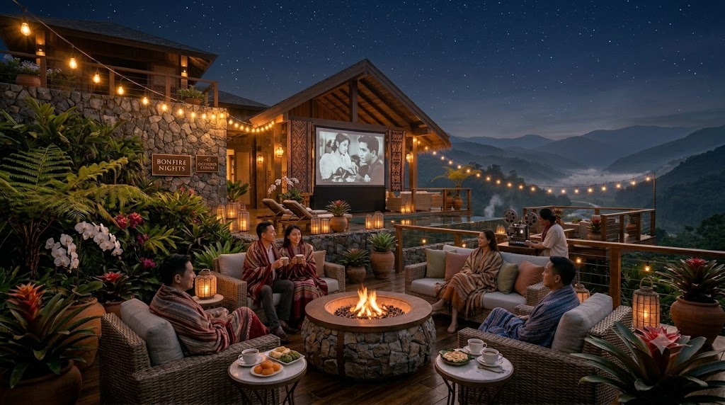 Outdoor cinema under the stars